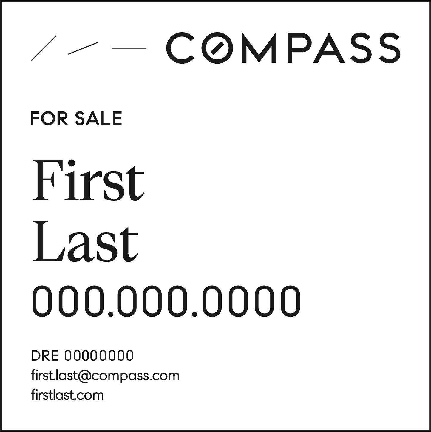 Compass Sign Panel - 24x24